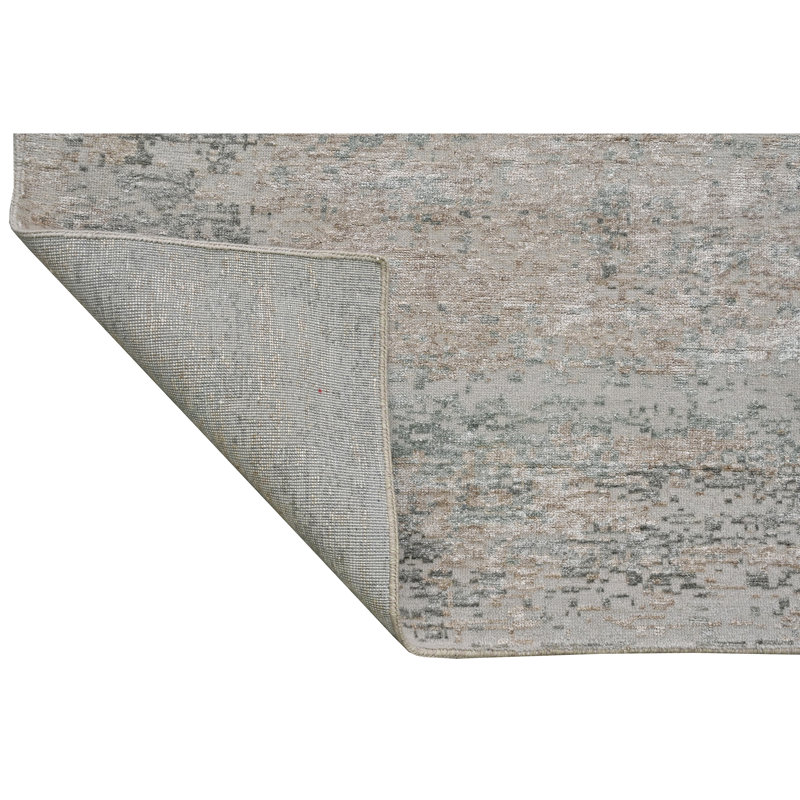 High-Quality Hand-Knotted Silver And Aqua Area Rug