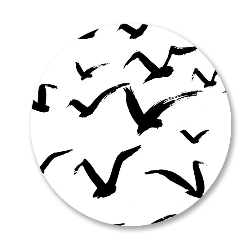 The Flock - Imprimé rond sans cadre, Plastique / acrylique, H 46 po x l 46 po