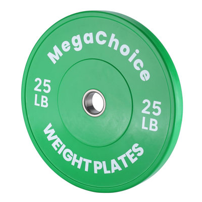 25LB Rubber Bumper Weight Plates, Bumper Plates for Weightlifting, Home Gym Strength Training