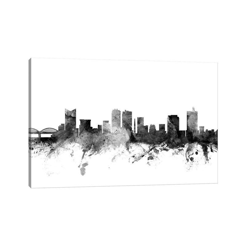 Fort Worth, Texas In Black & White by Michael Tompsett - Wrapped Canvas Gallery-Wrapped Canvas Giclée