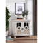 Commode d'appoint moderne avec peinture blanche antique et décor de salon avec portes de miroir-1531235693