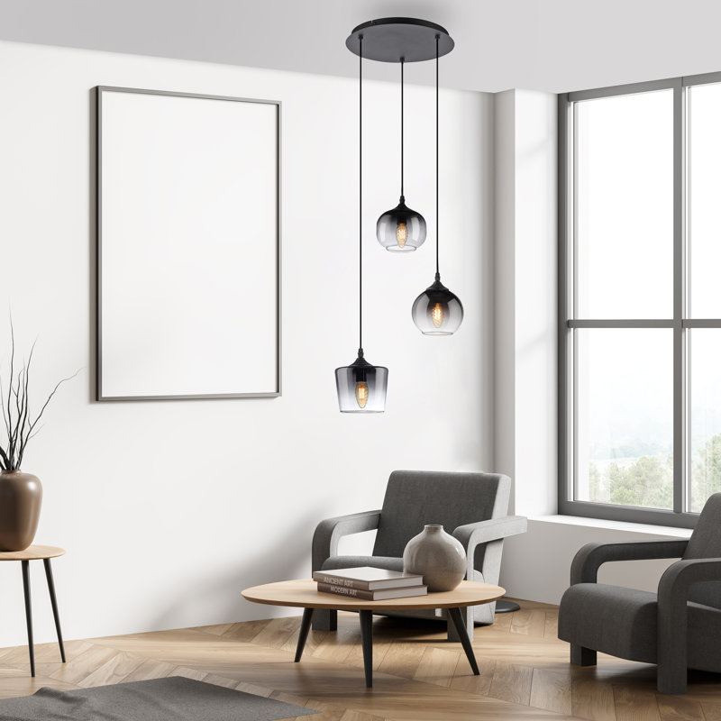 Natalina 3 - Light Matte Black Cluster Pendant