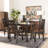 Fernwood 5-Pc Dining Set in Dark Brown and Walnut Brown Finish Wood, 37.4'' H X 17.9'' W X 19.9'' D-370617073-370617087-370617086