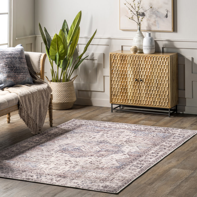Tapis traditionnel en coton Sharyn, Rectangle 4 pi x 6 pi