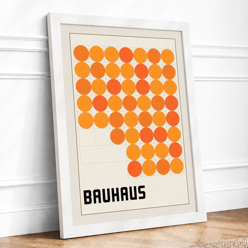 Bauhaus Circles Geometric - Print, A2 - 59.4 x 42.0 cm, White