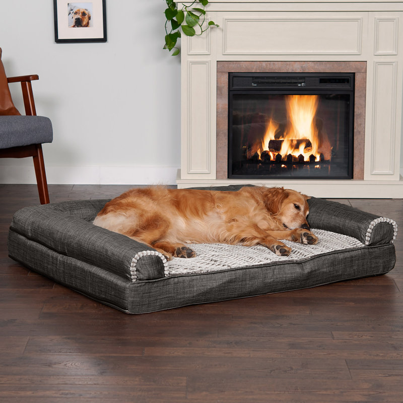 Canapé-lit Luxe, Mousse orthopédique, Jumbo (l 40 po x P 32 po x H 4 po), Gris anthracite