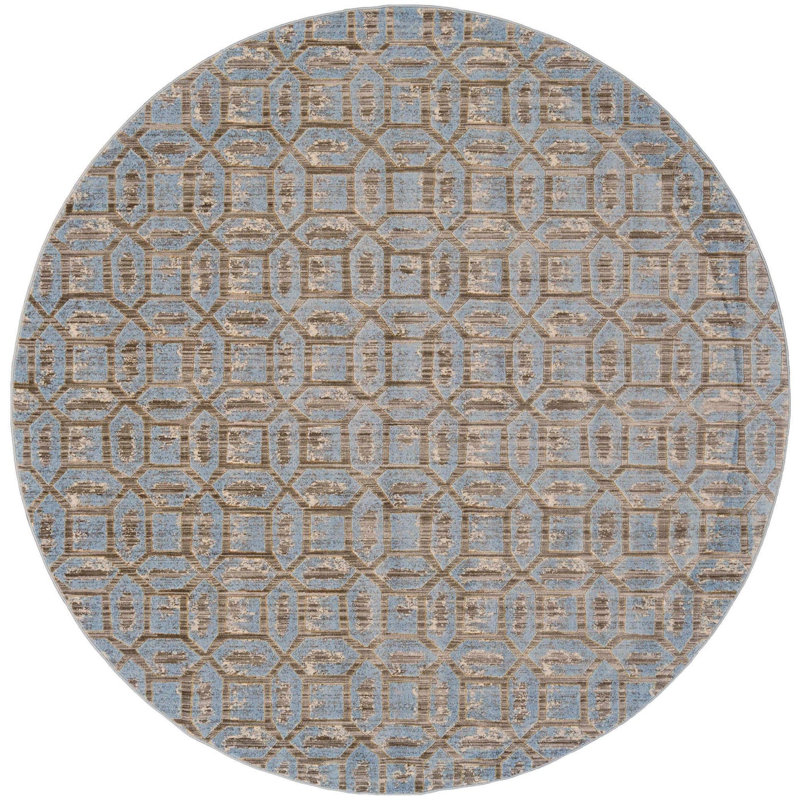 Shahid Geometric Indoor Rug, Round 8'9"