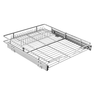 Pull-Out Cabinet Organizer 19.69"W x 21.06"D, Steel Sliding Drawers for Kitchen, Bathroom, Pantry, and Home Storage, Chrome-Plated Finish, Durable Sliding Shelves for Base Cabinets