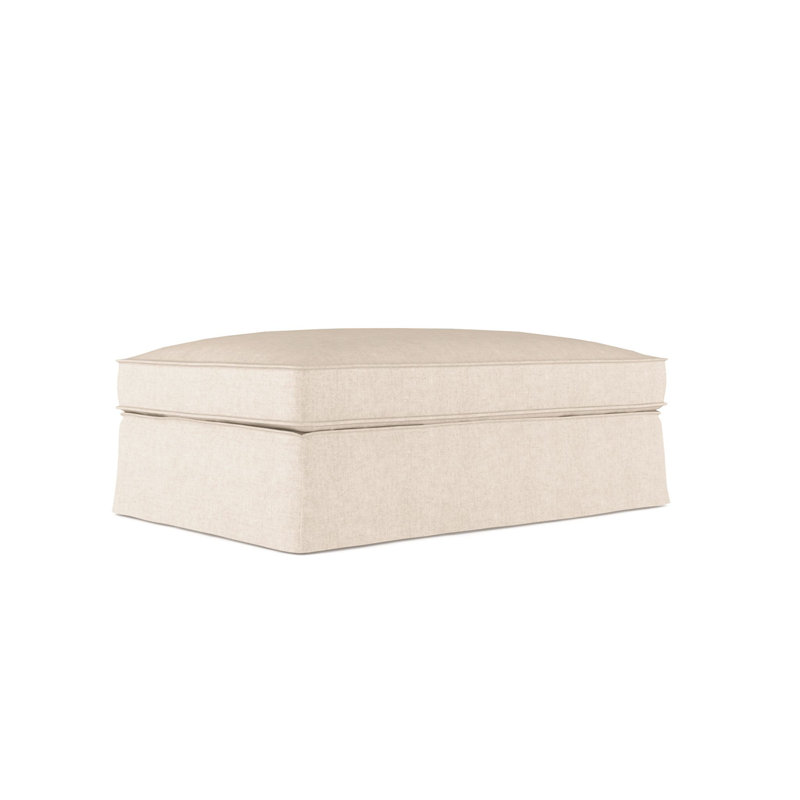 Ottoman, Plush Velvet Oyster