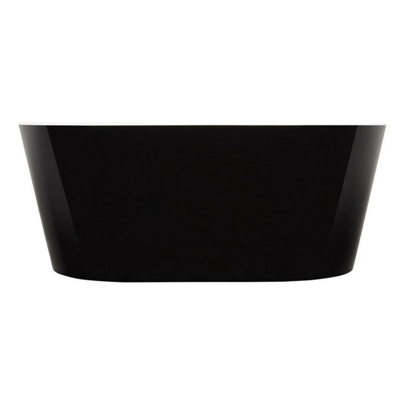 59" Eden Acrylic Freestanding Tub With Foam, Smooth Black