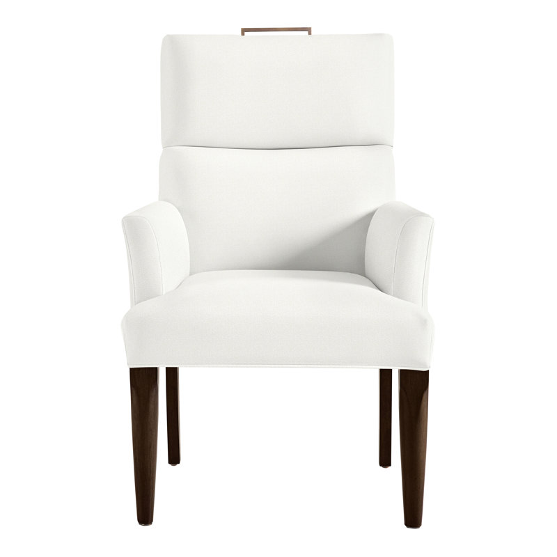 Thom Filicia Home Fabric Tight Back Arm Chair, Kempsey Sheepskin, Dove Gray