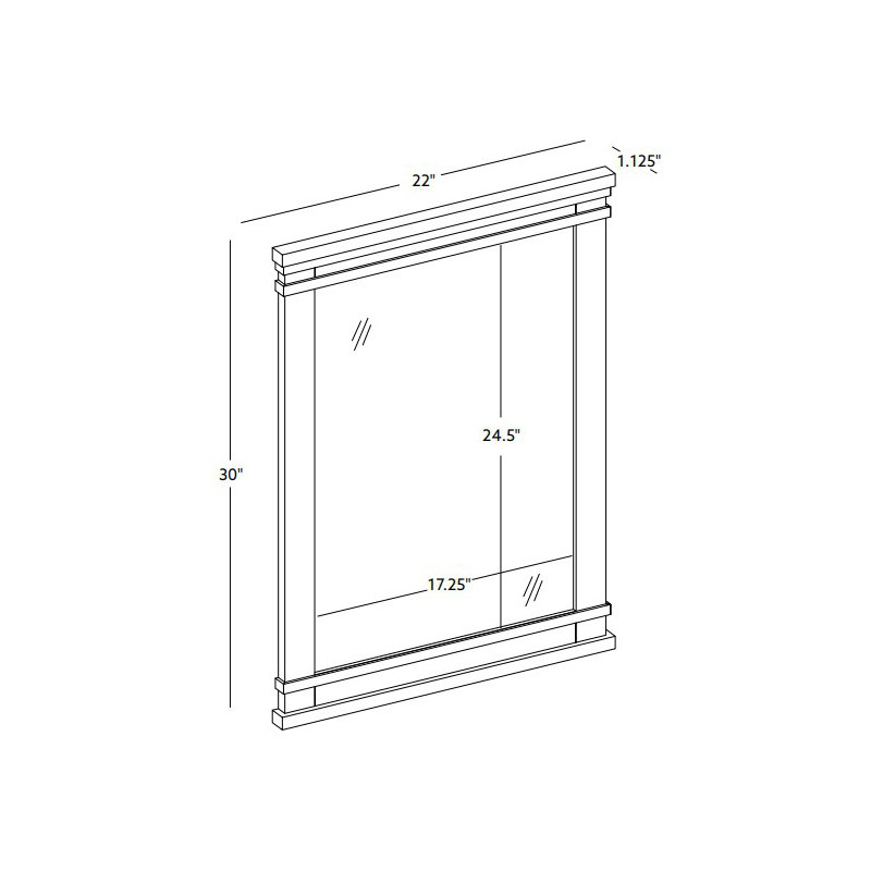 Lankford Wood Mirror, 22 x 1.25 x 30, Walnut
