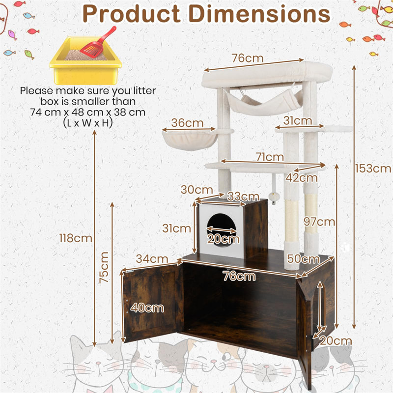 153cm H Cat Tree