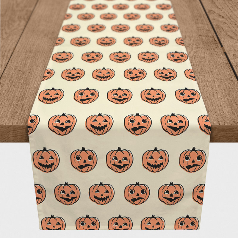 Moscatello Geometric Halloween Table Runner, 90" L x 16" W