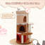 Cake-shaped cat tree with three-tier cat apartment and jumping platform-117191770