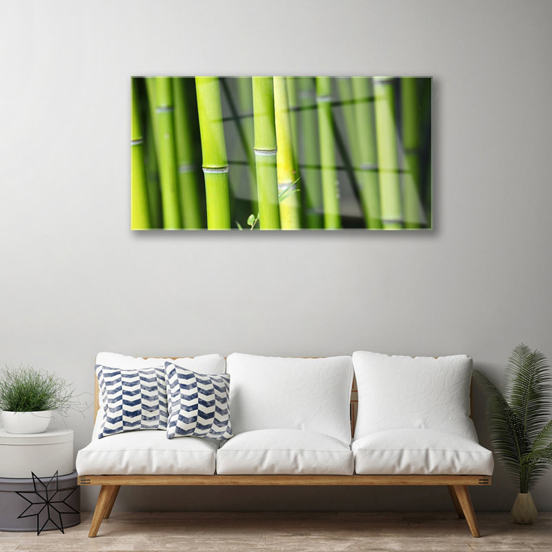Bamboo 1 Piece Wall Art on Glass