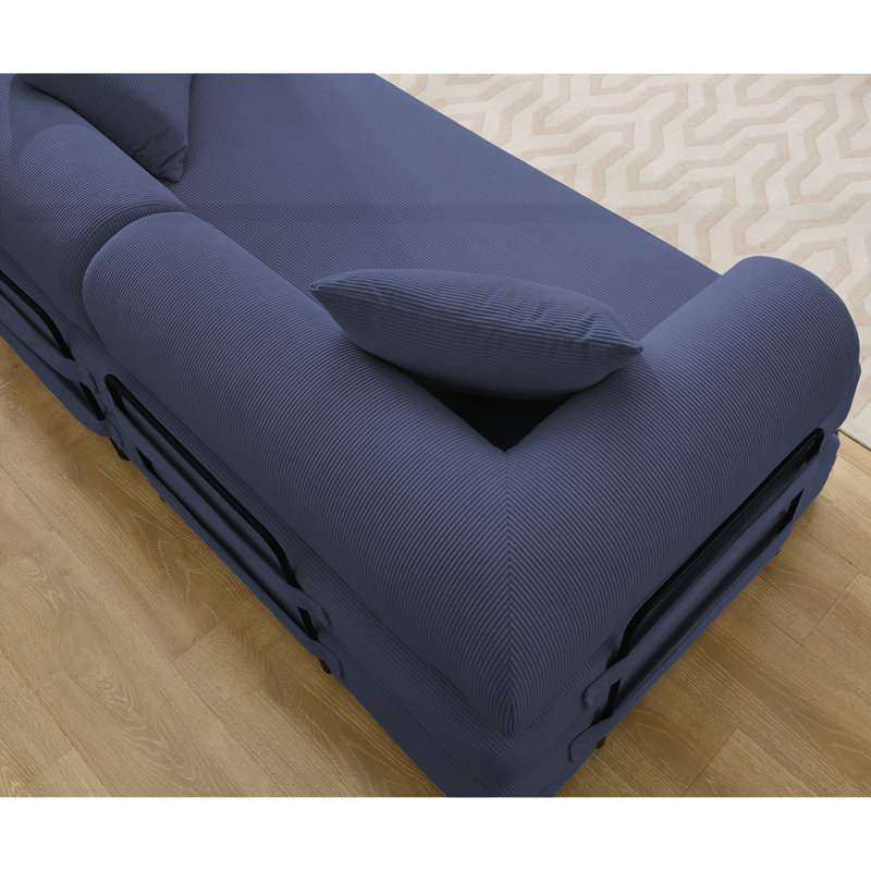 Canapé-lit pliable convertible 78,5 po, Bleu très foncé