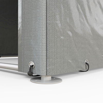 Outsunny 1.6 x 2.2m Garden Storage Shed Tent Large Door Light Grey
