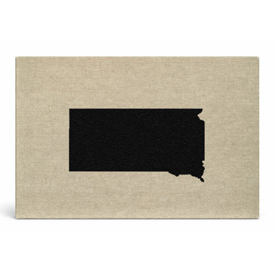South Dakota State Silhouette - paysage, art mural sur toile
