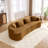 Boneless 112" Teddy Curved Loveseat Sofa with Pillows, Extended Length-2068412774