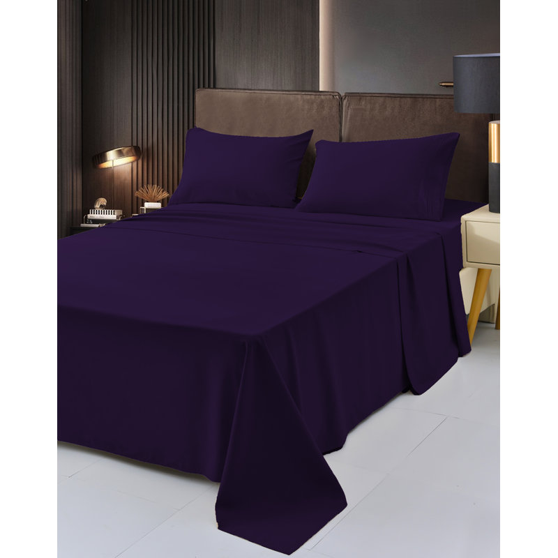 1800 Rayon from Bamboo Sheet Set, California King, Purple