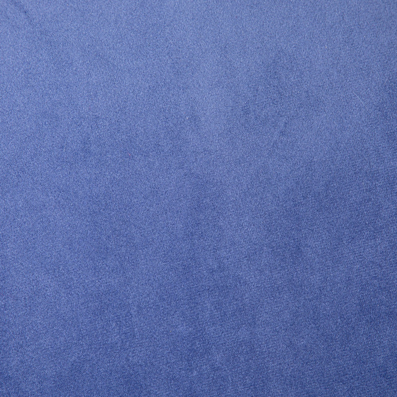 Pouf rond en velours de 20 po Franka, Velours bleu