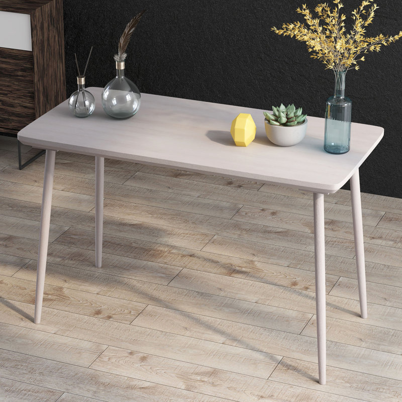 Schmeling Solid Wood Solid Wood Writing Desk, Anique White