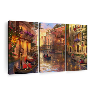 " Romantic Sunset In Venice " 3 - Pieces