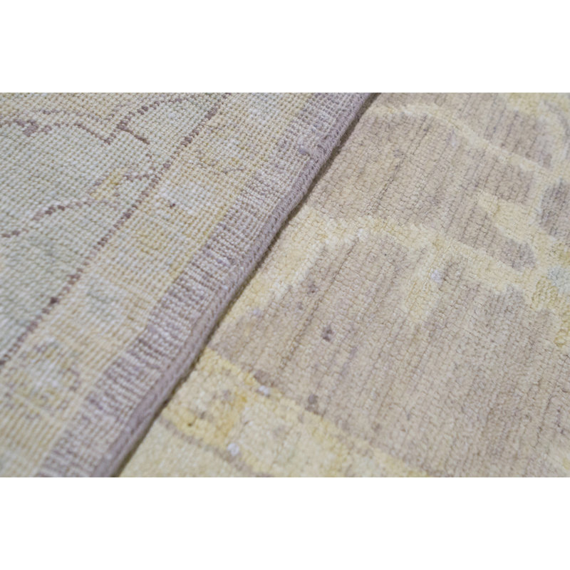 Wool Oriental Area Rug in Light Purple/Beige/Yellow