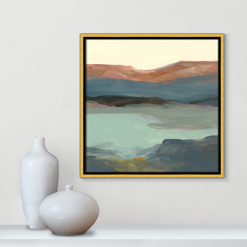 «Euzelia Rolling Bluff» par Carol Robinson - reproduction d'art, H 17,5 po x l 17,5 po, Toile encadrée, Doré