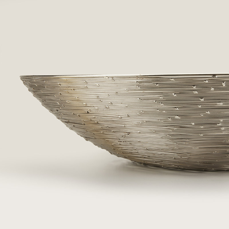 Ensemble de 3 bols décoratifs contemporains en métal gris Iram
