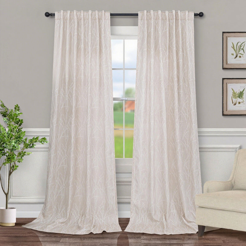 Rideaux obscurcissants texturés modernes (2 panneaux), Beige