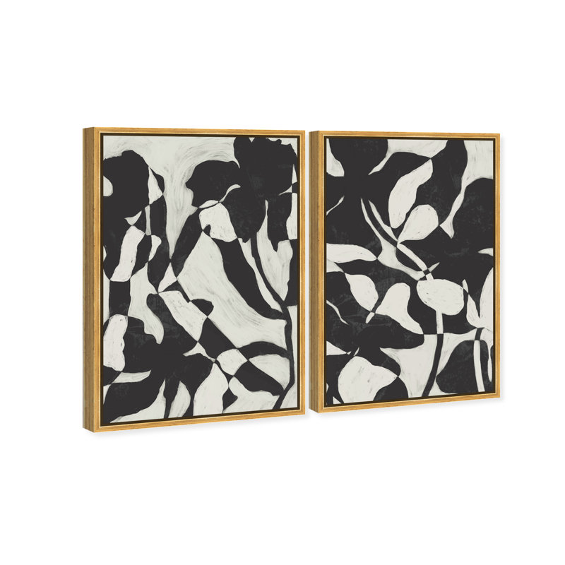 Contrast Nature Set Set by Oliver Gal, 32"H x 22"W, Gold Floater Frame
