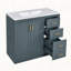 Ensemble de meuble-lavabo 36 po avec lavabo en céramique, armoire de rangement en bois massif, ensemble de meuble-lavabo autoportant avec 3 tiroirs et portes à fermeture douce-111831863