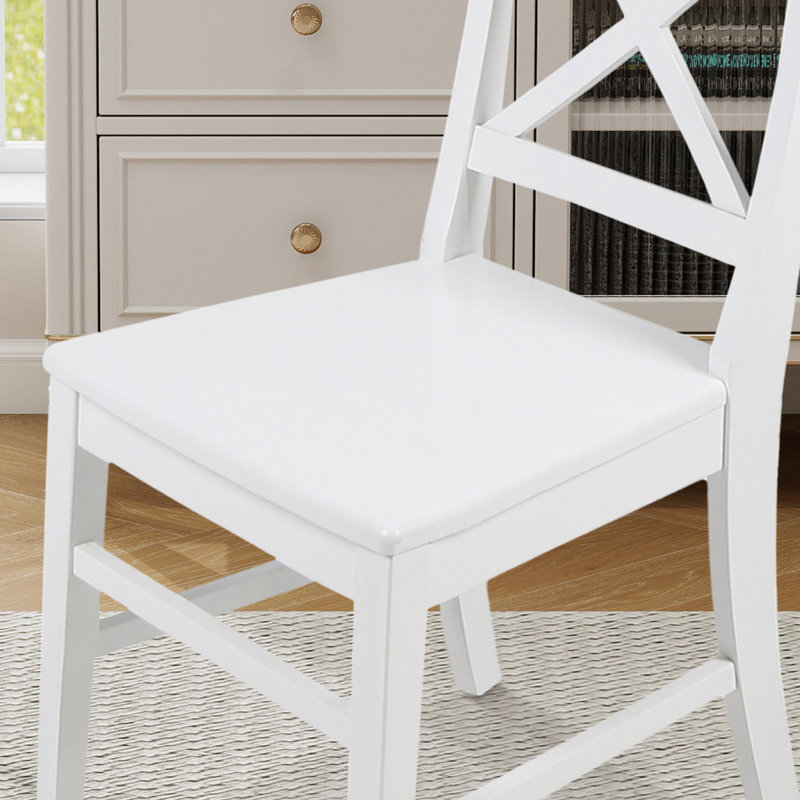 Ensemble de 2 chaises en bois d'acacia, Blanc