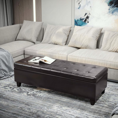 Banc de rangement avec repose-pieds 51 po