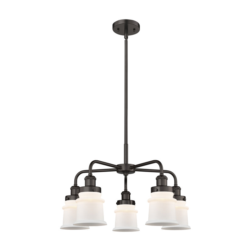 Alvi 5 - Light Glass Dimmable Chandelier, Matte White, Oil Rubbed Bronze