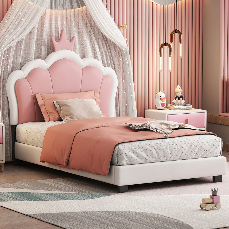 Lit plateforme tapissier avec tête de lit et pied de lit Princess