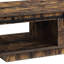 Table basse rustique avec une porte de grange coulissante et un tiroir