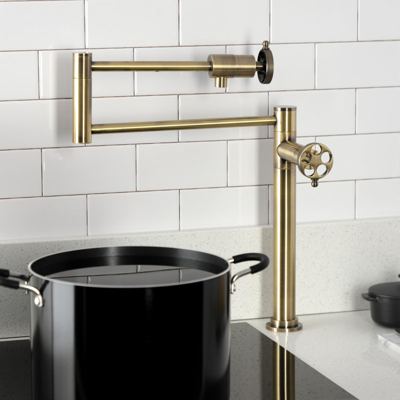 Robinet remplisseur Kingston, Laiton antique