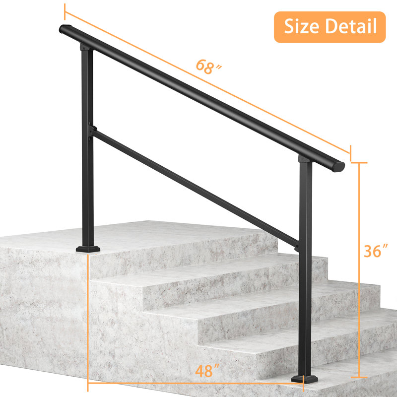 Rails à main HOMLUX pour les marches extérieures, la rampe en fer forgé, le porche et la rampe d'escalier
