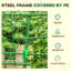 Climbing Plant Support Arch Trellis With Net - Ideal For Peas, Zucchini And Vegetables, Customizable Height, Steel Pe, 33Lbs Capacity Grapes, Cucumbers Crops, Adjustable Plastic Covered Steel, 56.75"