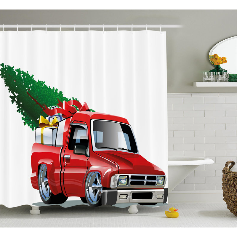 Rideau de douche simple pickup truck, H 84 po x l 69 po