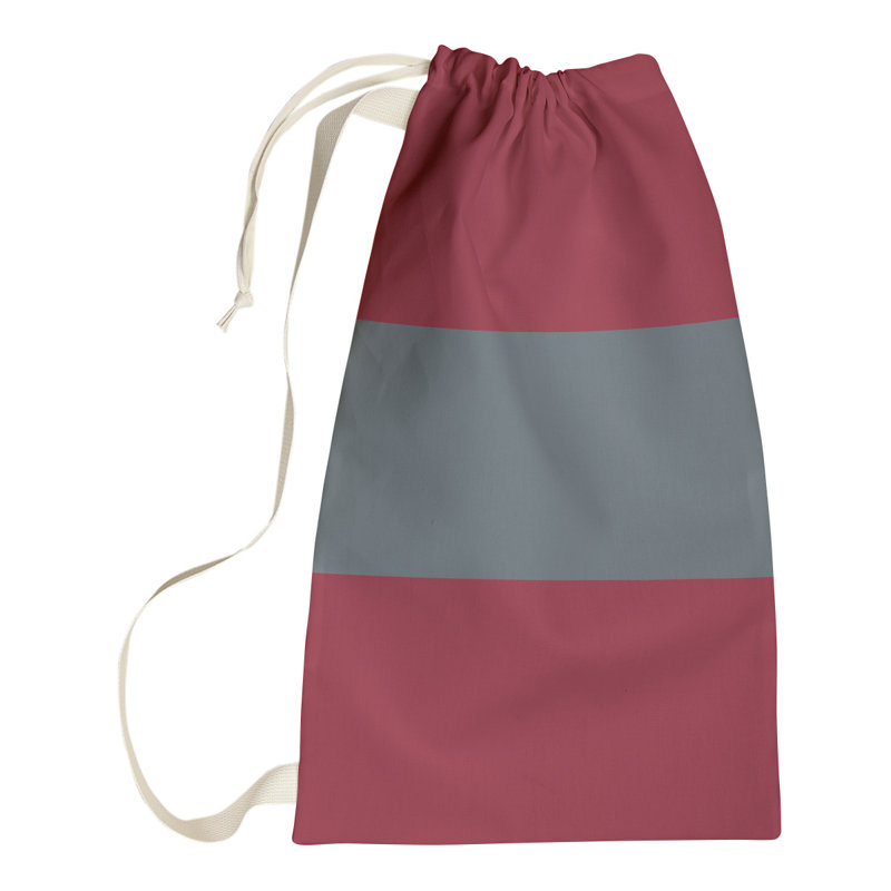Nashville Fabric Laundry Bag with Handles, Medium (36" H x 28" W x 1.5" D), Nashville Red/Gray/Red
