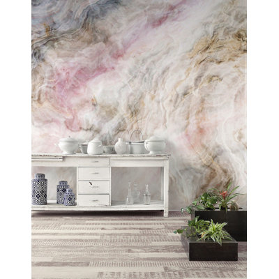 Peel and stick soft colourful smoke contemporary wallpaper