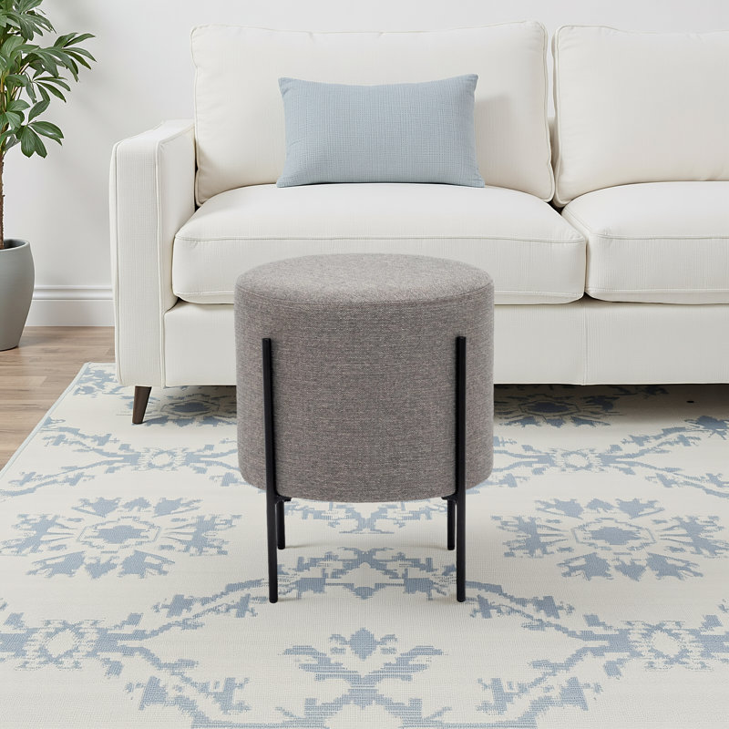Repose-pieds standard rond de 16 po Degnan, Polyester gris