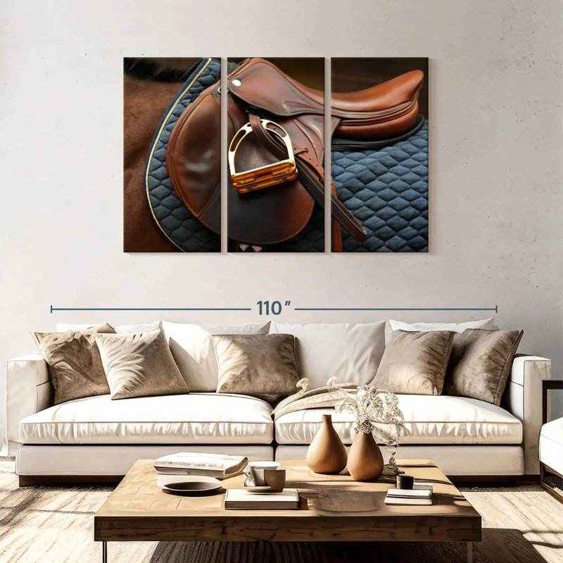 Mehar Brown Leather Saddle, 48" H x 74" W