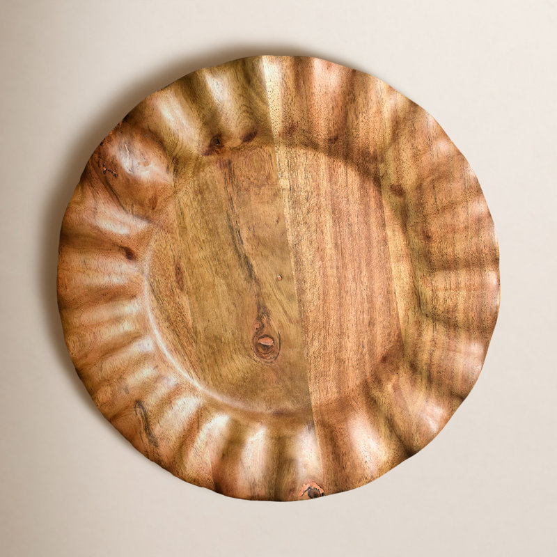 Assiette plate à volants en bois 11