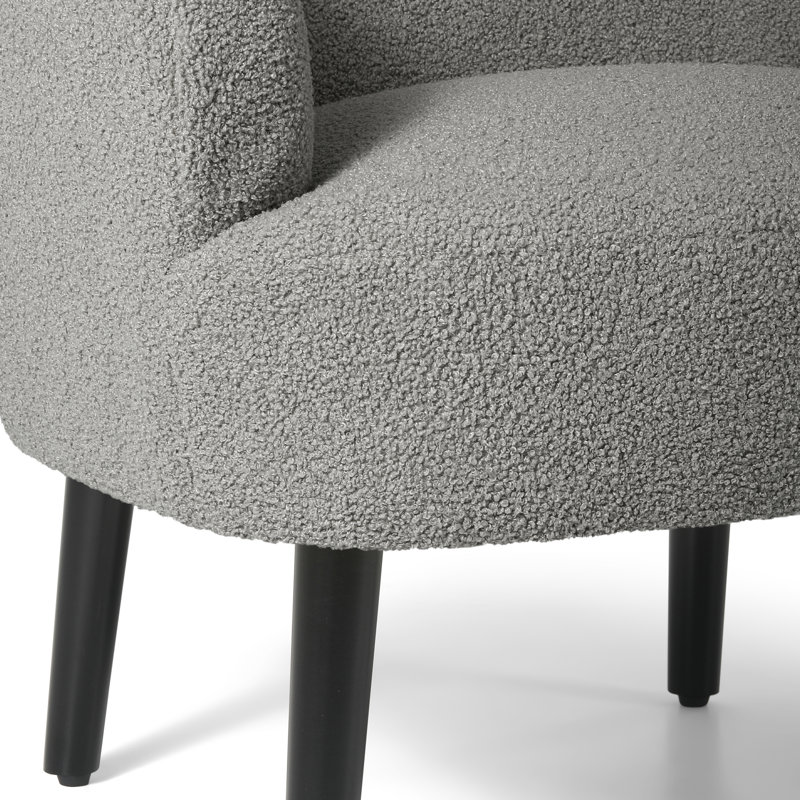 Bayville 29'' Wide Barrel Chair, Light Gray Polyester Blend
