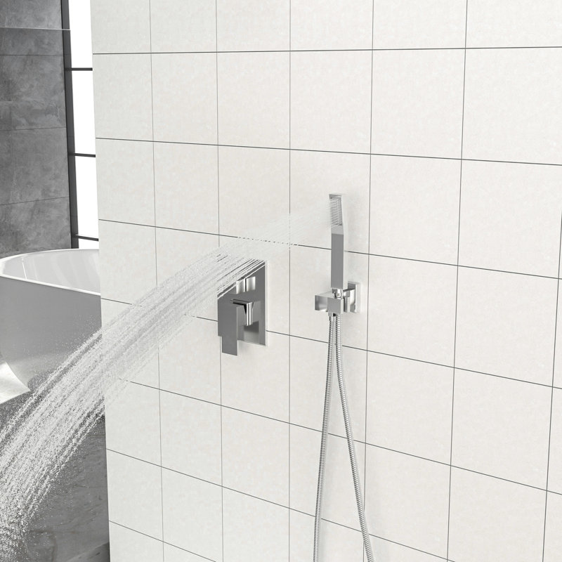 Dual Shower Head System - 12 Inch Square Wall Mounted, Mounted Square,